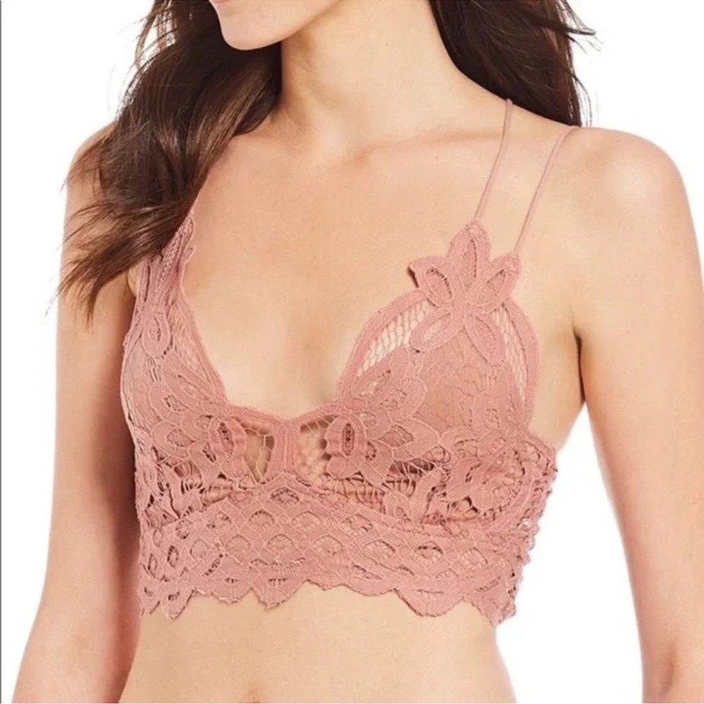 Free People Dusty Rose Lace Bralette